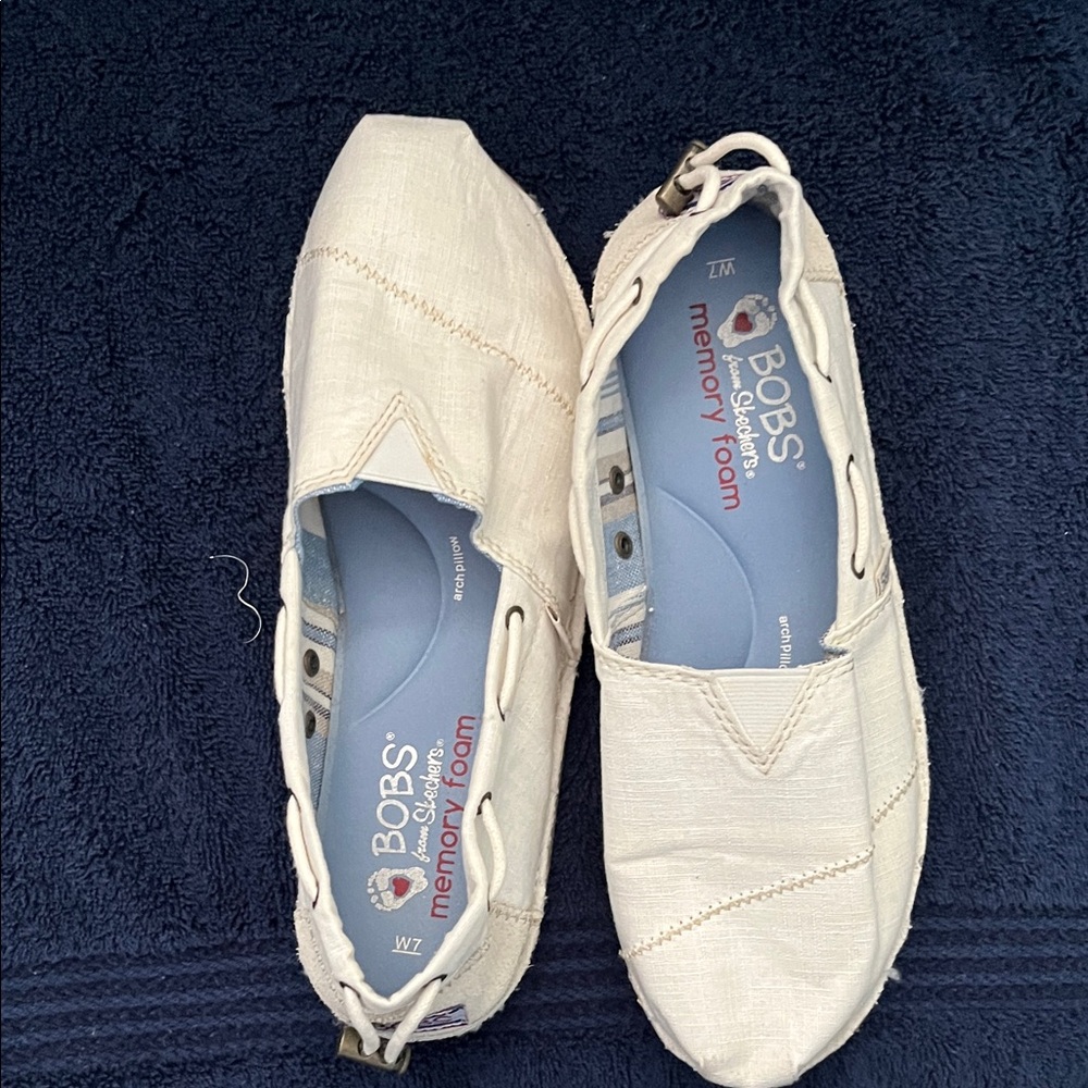 Skechers BOBS Women's Cream Slip-On Flats